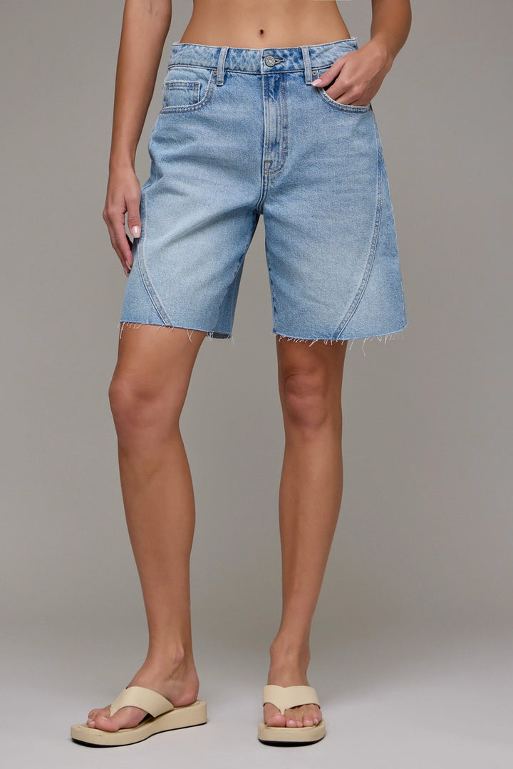 Medium Wash 8" Inseam Baggy Shorts