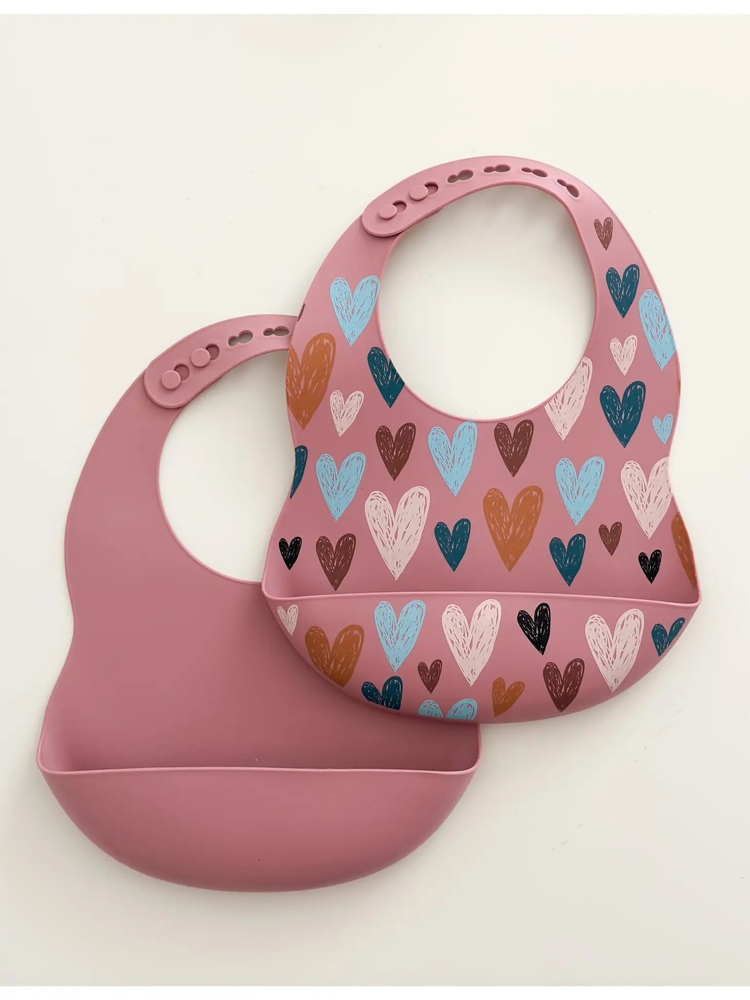 Baby Bibs (2 Pack) - Hearts and Rose