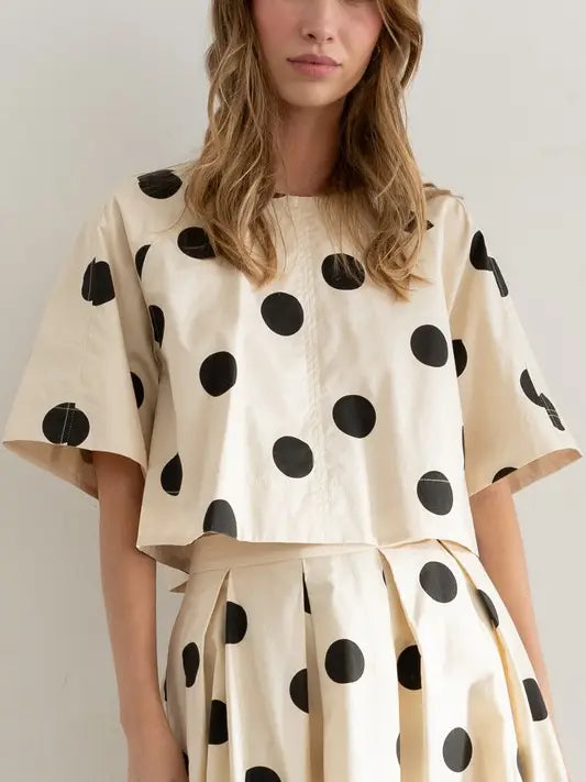 Polka Dot Back-Tie Top