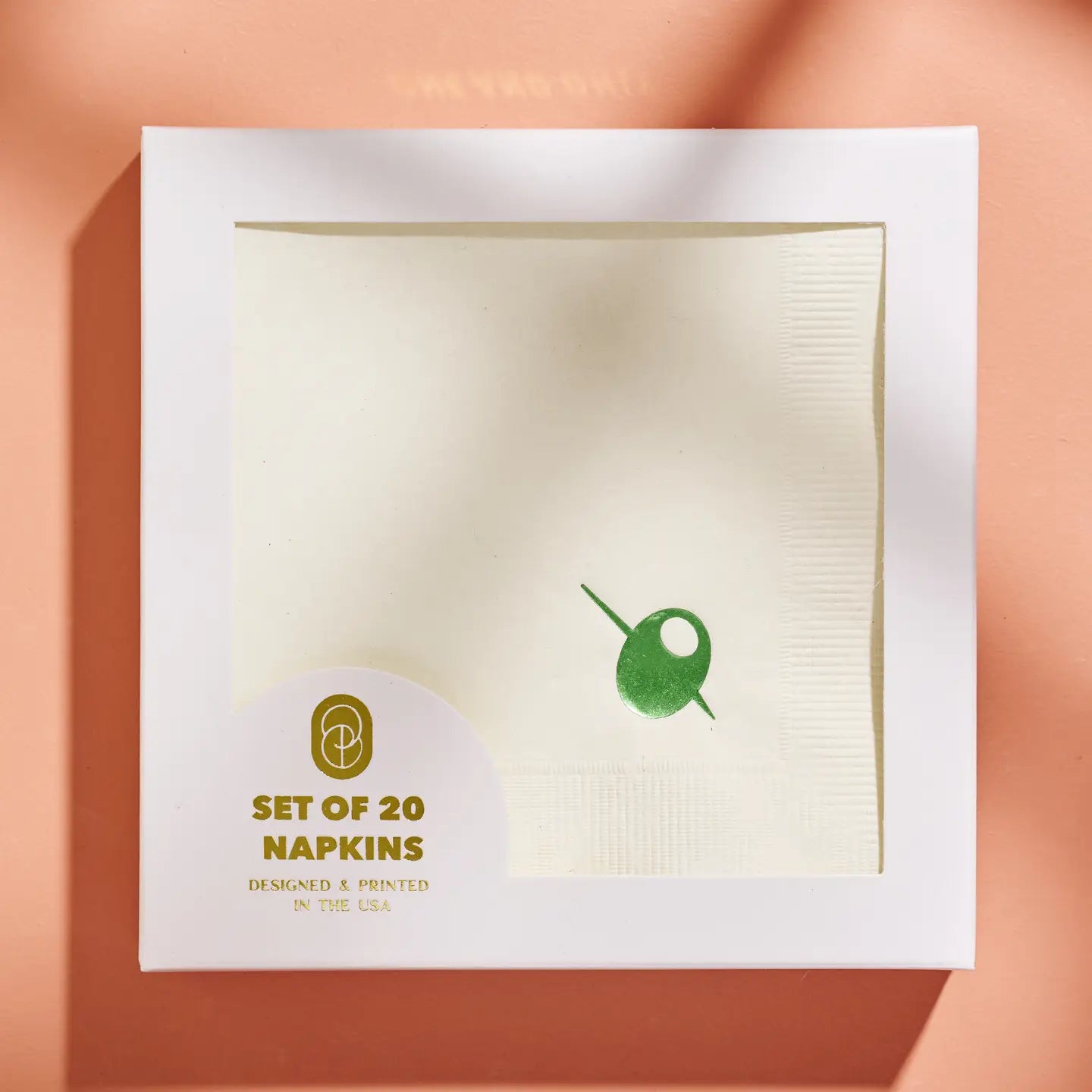 Olive Cocktail Napkins - Set of 20