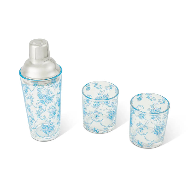 3pc Dof Shaker Set - Blue Toile