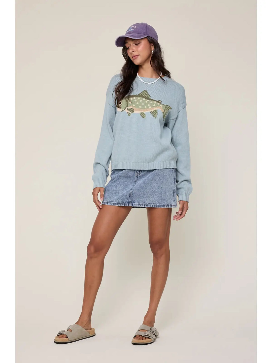 Gone Fishin' Sweater in Blue