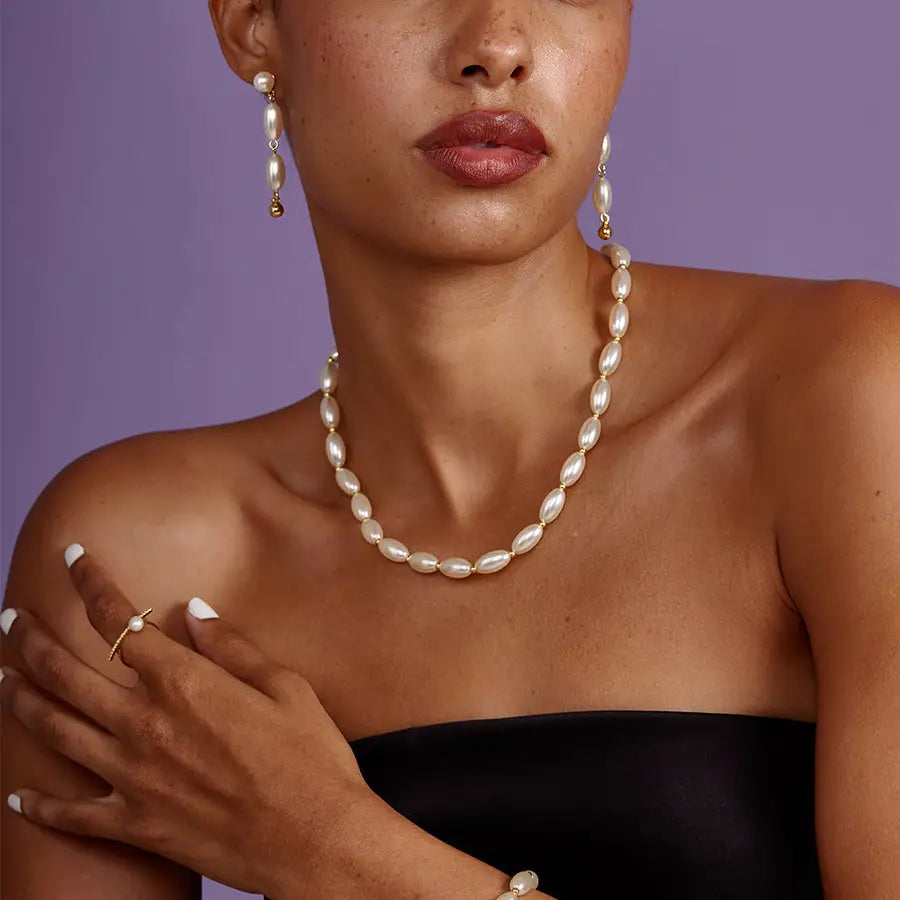 Rice Pearl Magnet Necklace