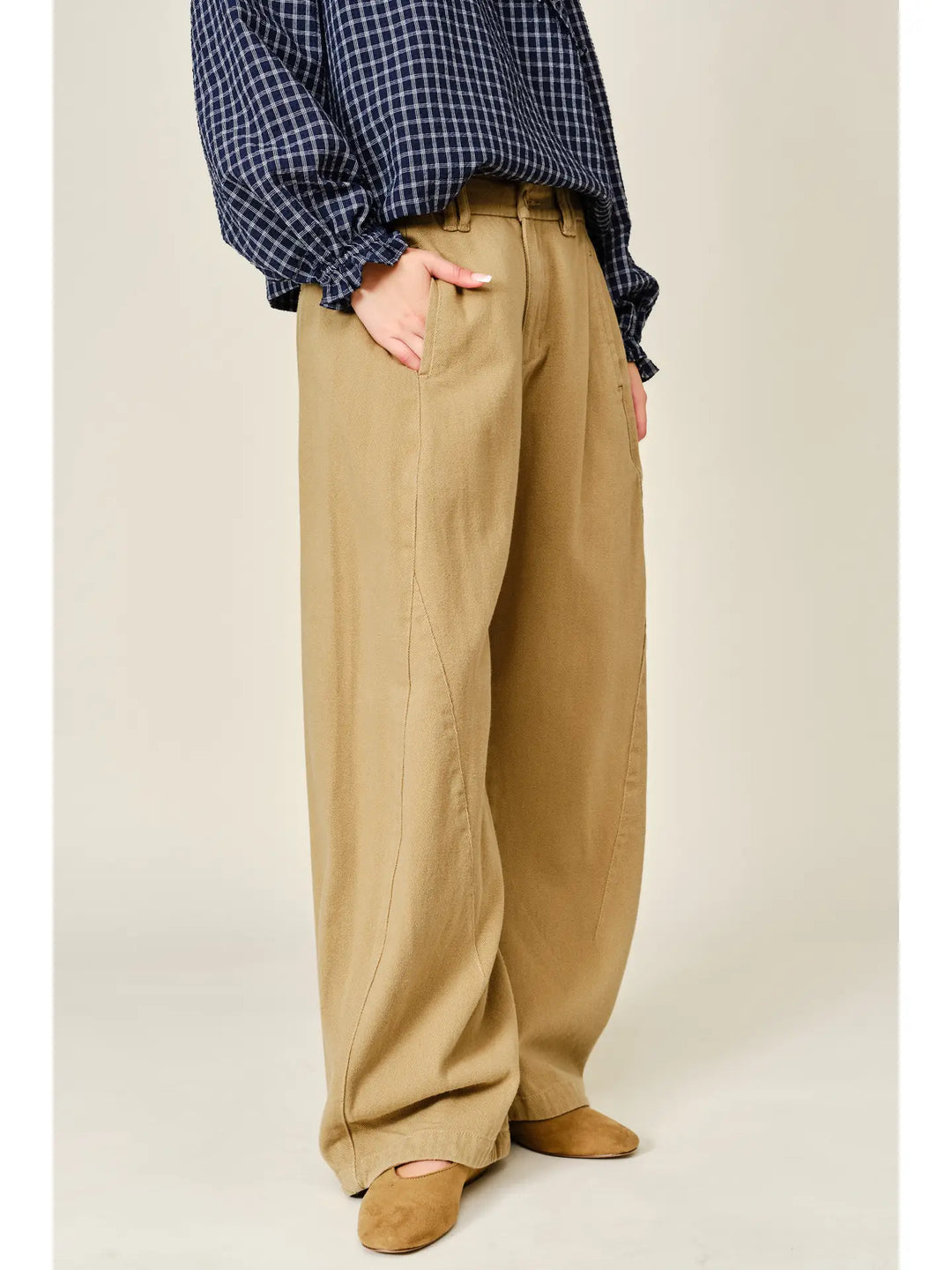 Cargo Style Seam Detail Barrel Pants