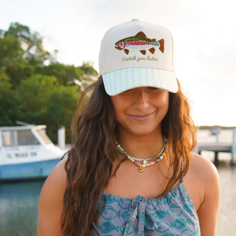 Catch You Later - Green Stripe Hat