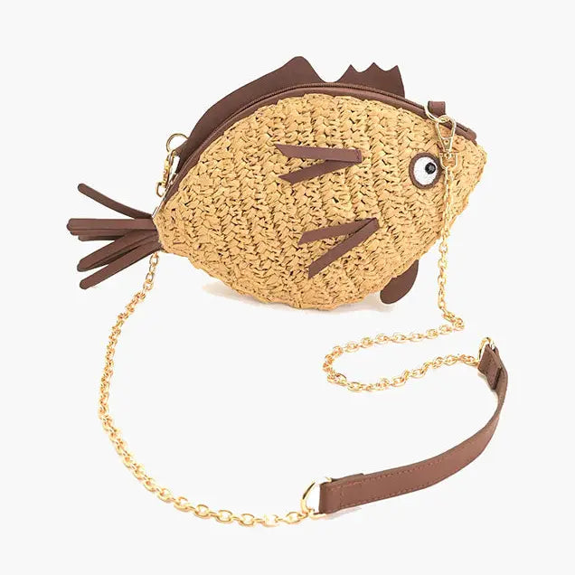 Marine Muse Raffia Fish Bag