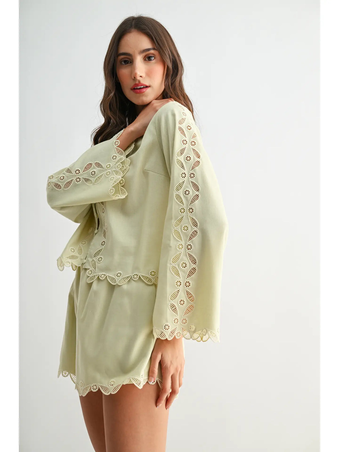 Sage Lace Top