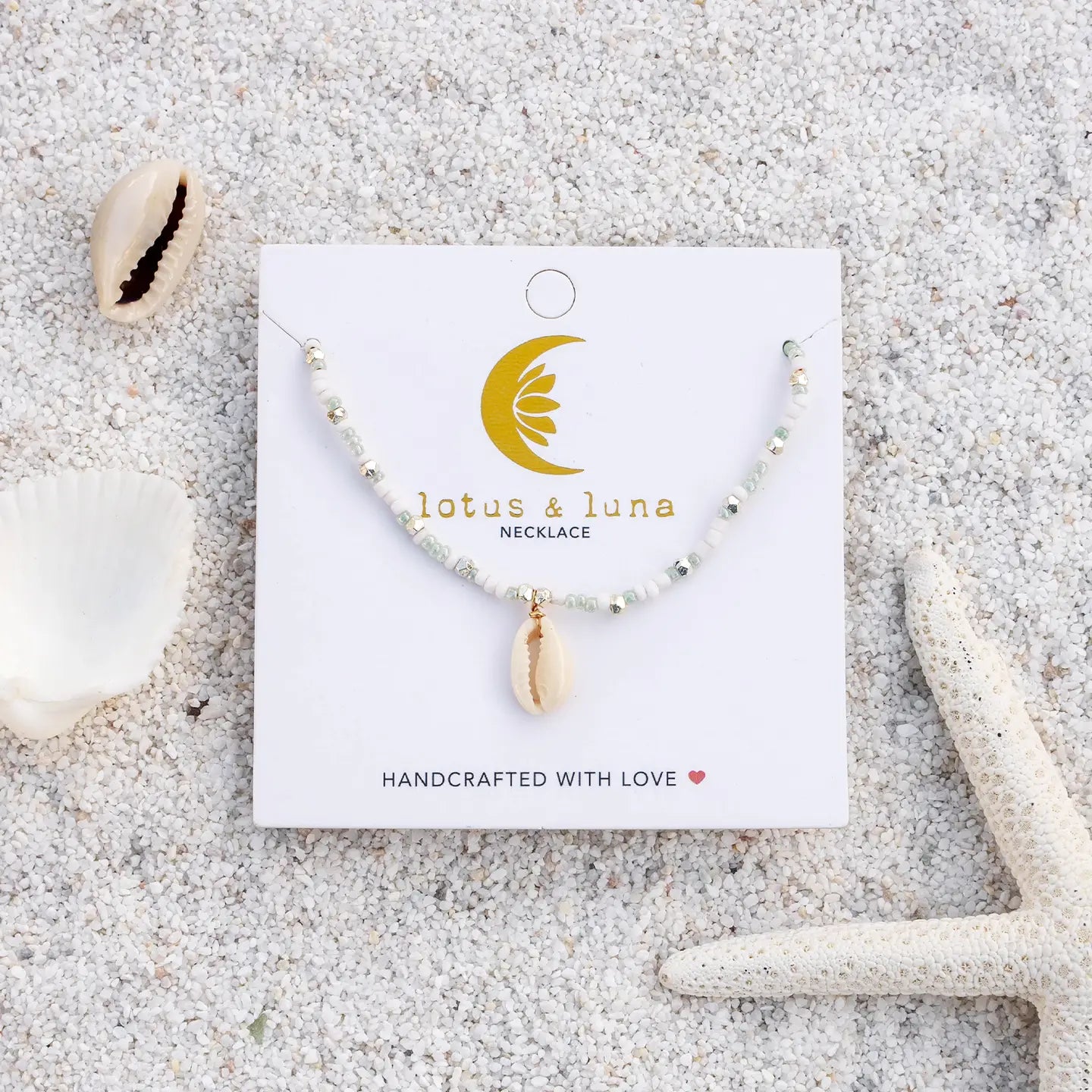 Mademoishelle Seed Bead Shell Necklace