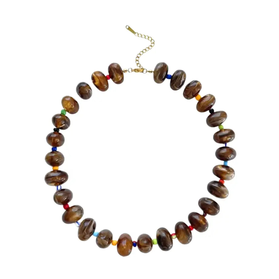 Karson Round Beaded Necklace : Hypoallergenic and Water Resistant