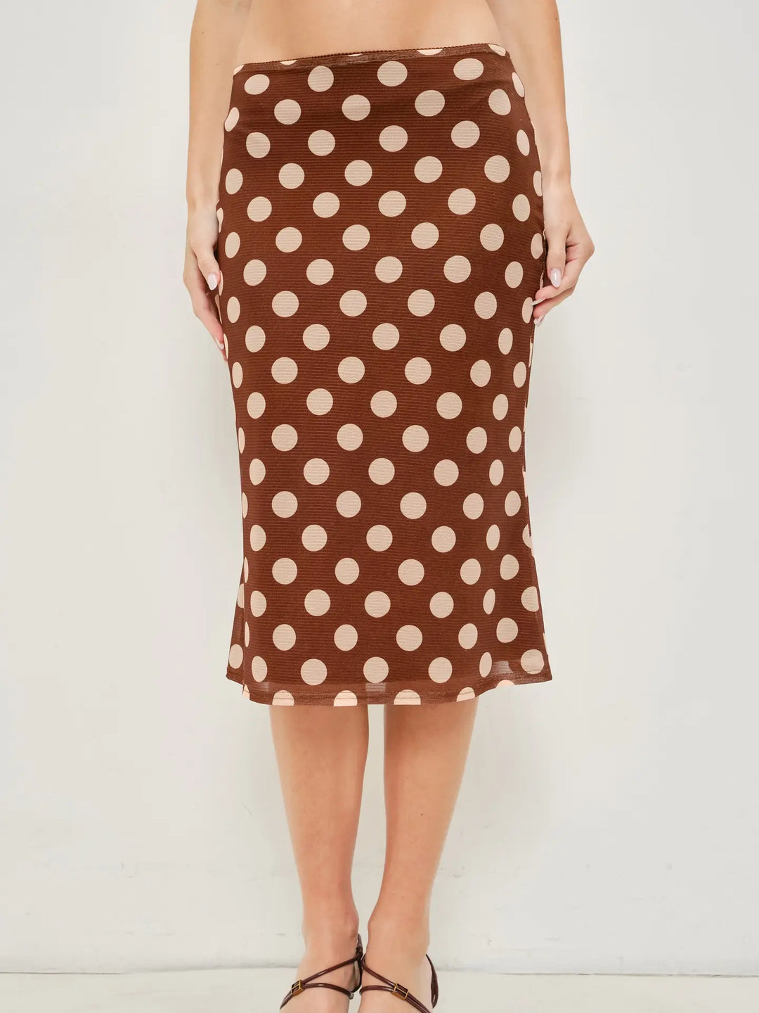 Anna Polka Dot Midi Skirt