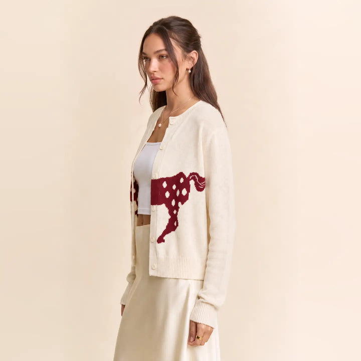 Cream Spotted Horse Cardigan