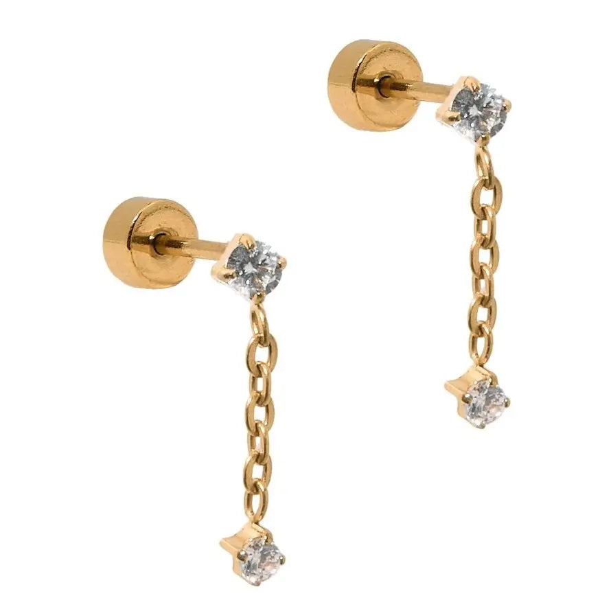 Screwback Stud Earrings - Holland Gold