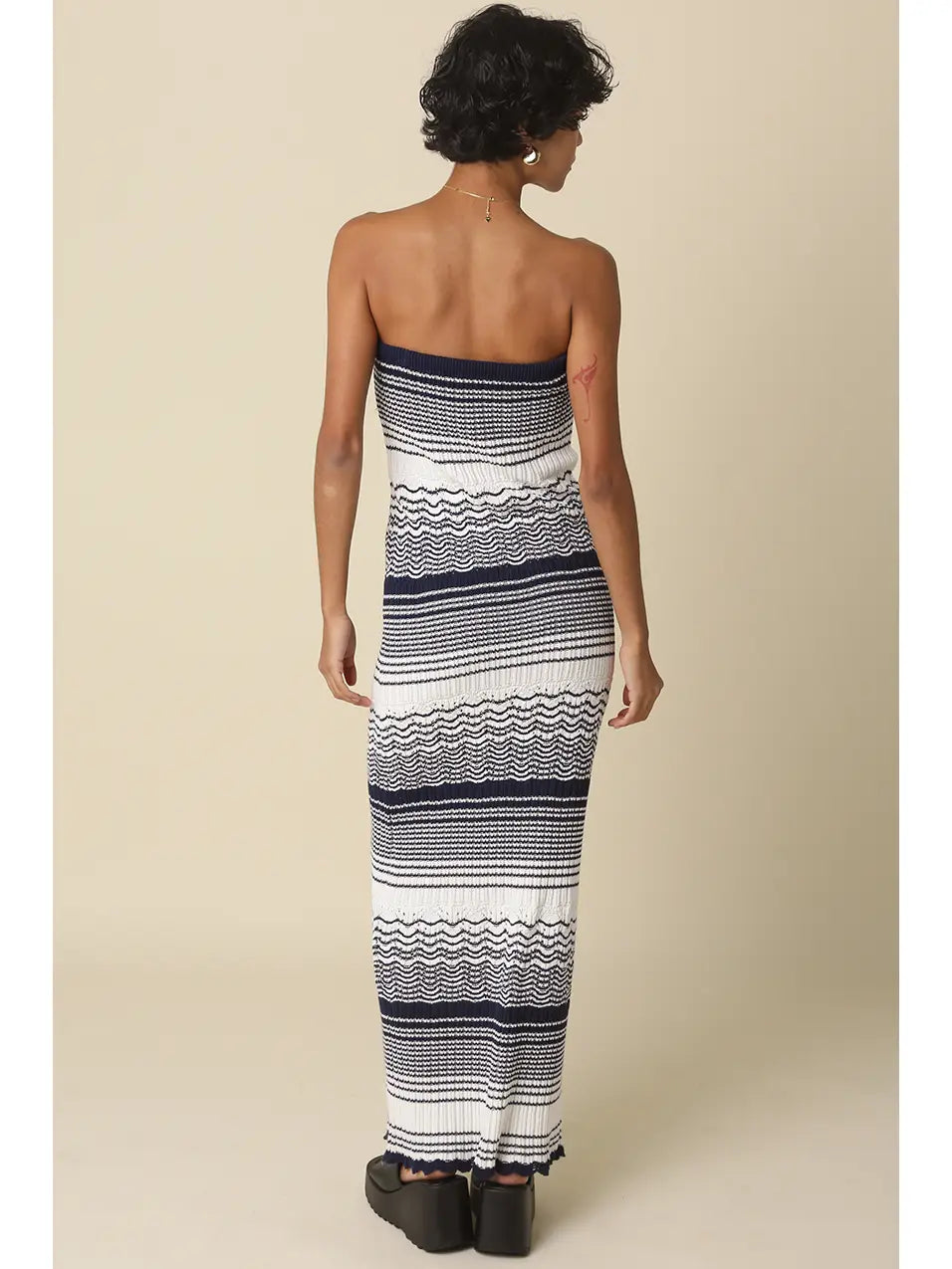 Clare Strapless Textured Knit Maxi Dress