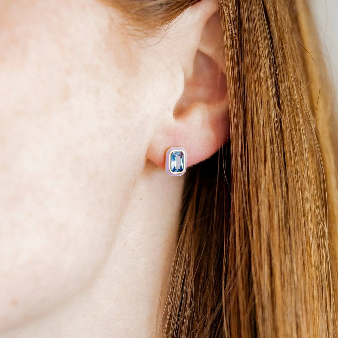 Screwback Stud Earrings - Whitney Violet Bloom