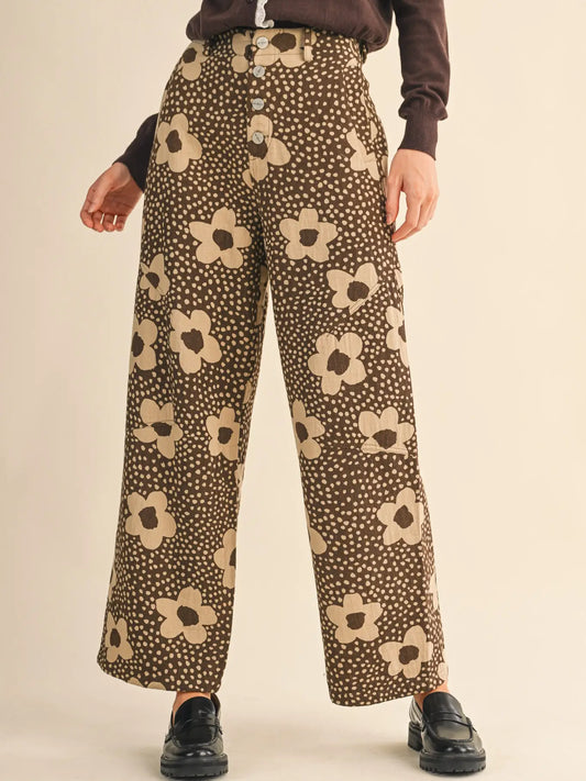 Floral Polka Dot Pants