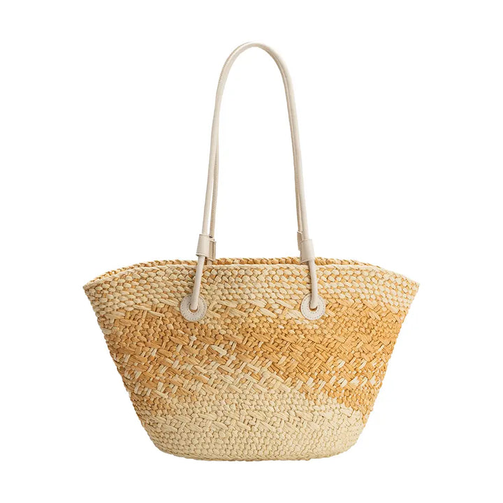 Sunset Wheat Straw Tote Bag Melie Bianco