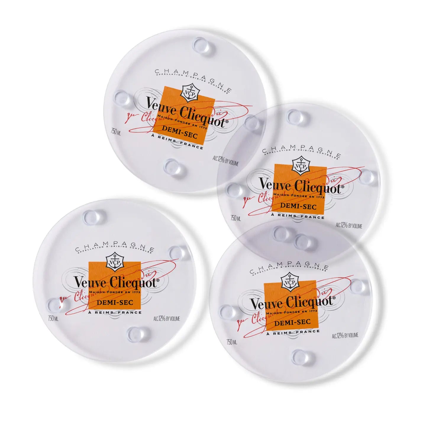 Glass Coaster S/4- Champagne Org Label