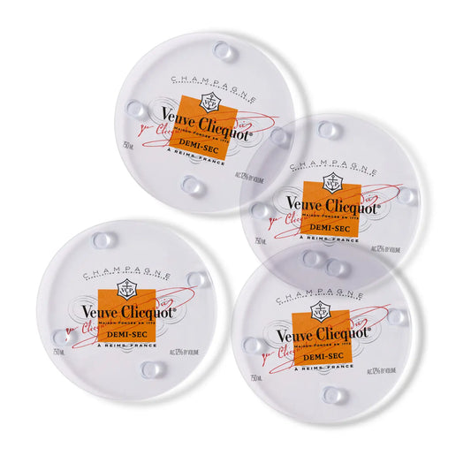 Glass Coaster S/4- Champagne Org Label