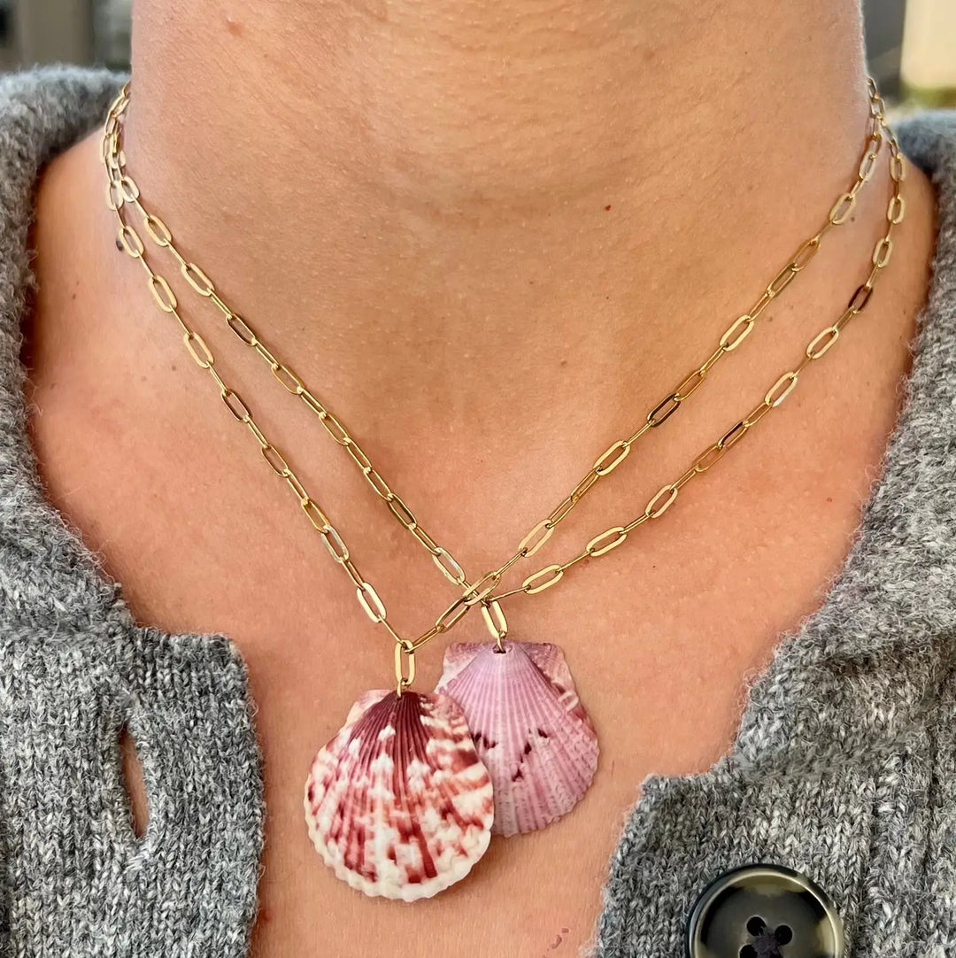 Scallop Paperclip Necklace