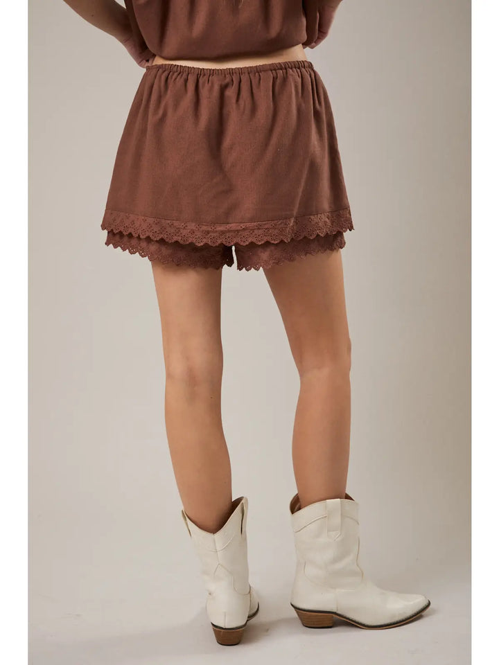 Lace Trim Detail Skort