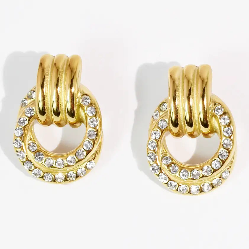 Gilded Crystal Stud Waterproof