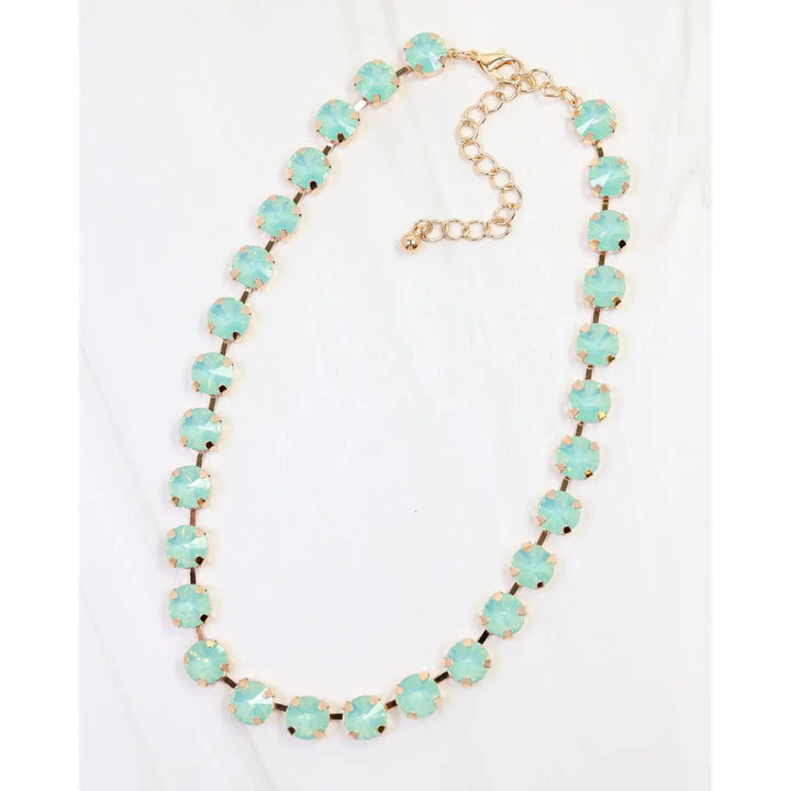 Radcliffe Rhinestone Necklace Mint Opal