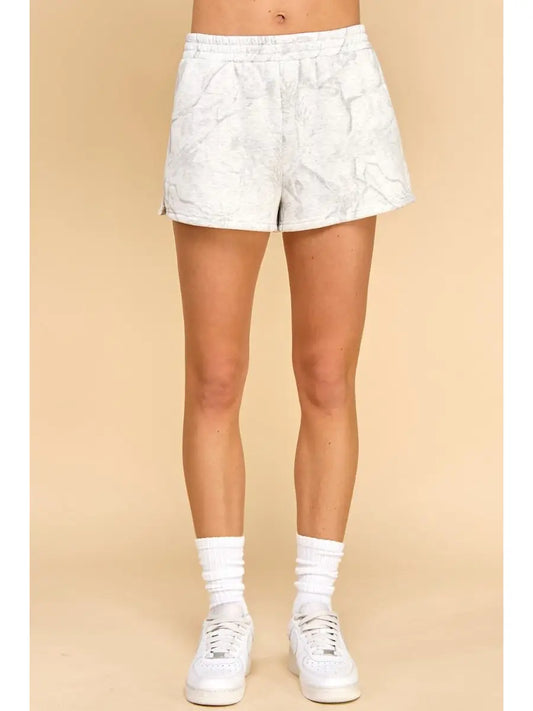 Camouflage Print High Waisted Sweat Short