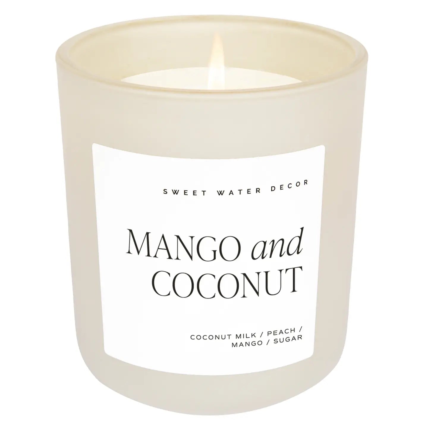 Mango and Coconut 15 oz Soy Candle, Matte Jar
