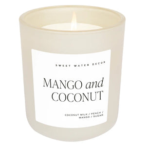 Mango and Coconut 15 oz Soy Candle, Matte Jar