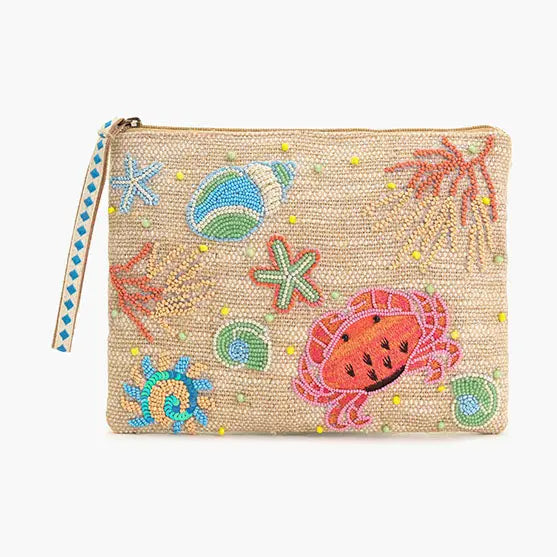 Crab Shell Embelished Wristlet
