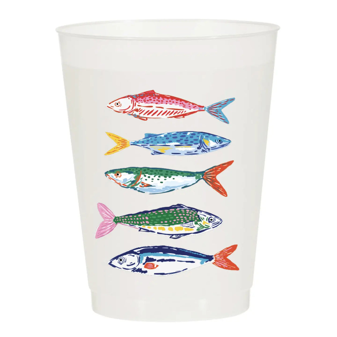 Multi-Colored Sardines Frosted Cups- Summer