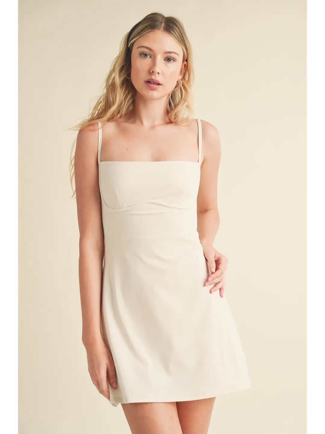 Sweetheart Cream Active Dress