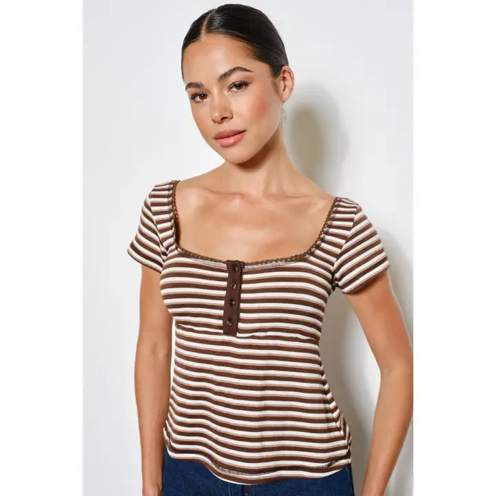 Juno Babydoll Henley Top