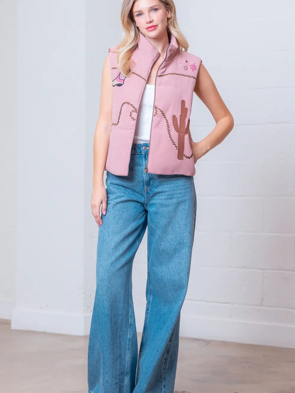 Western Embroidery Woven Vest