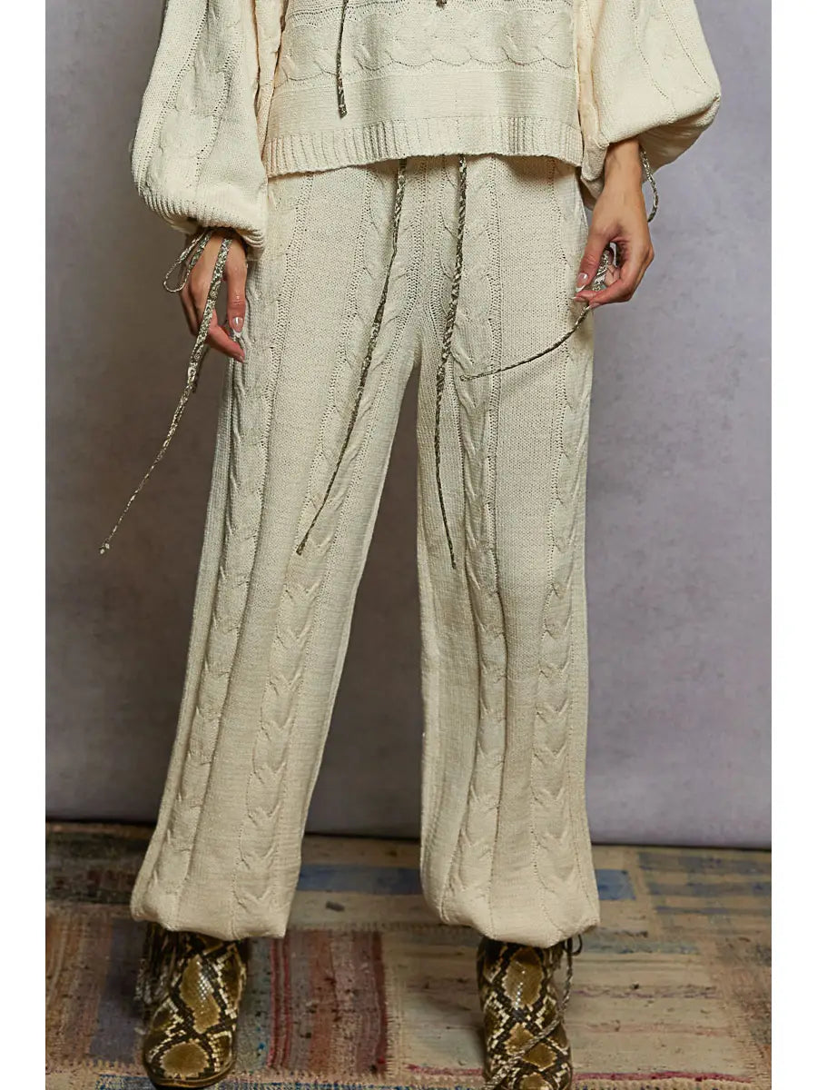 Straight Chenille Adjustable Wrist Sweater Pants by POL