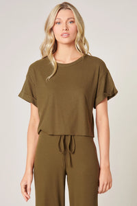 Ribbed Top in Olive