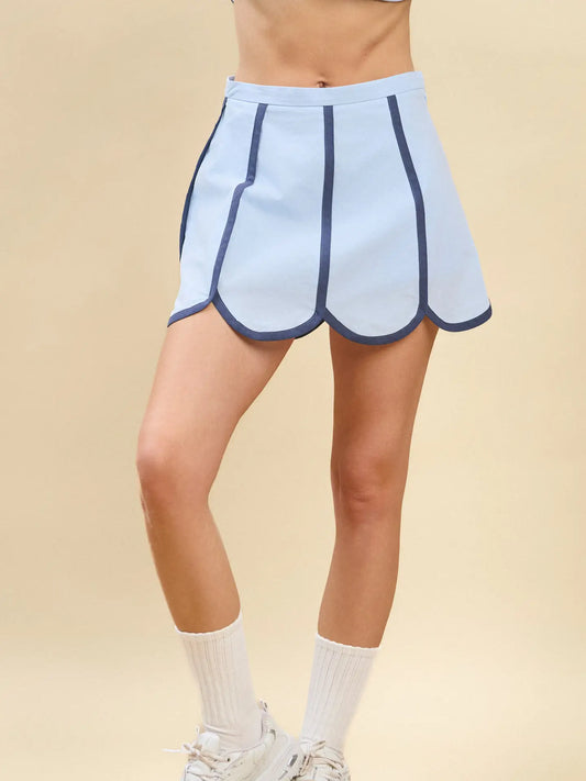 Scalloped Hem Skort