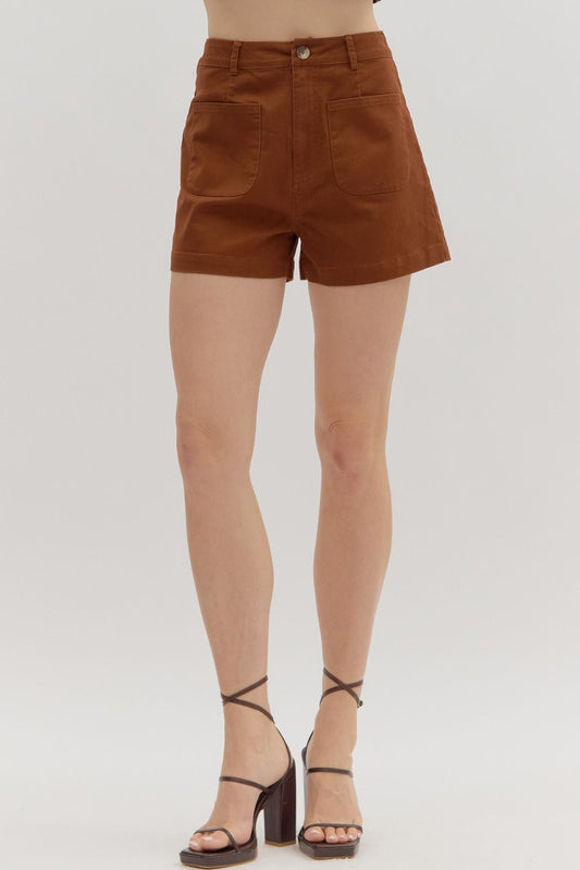 Chestnut Front Pocket Shorts