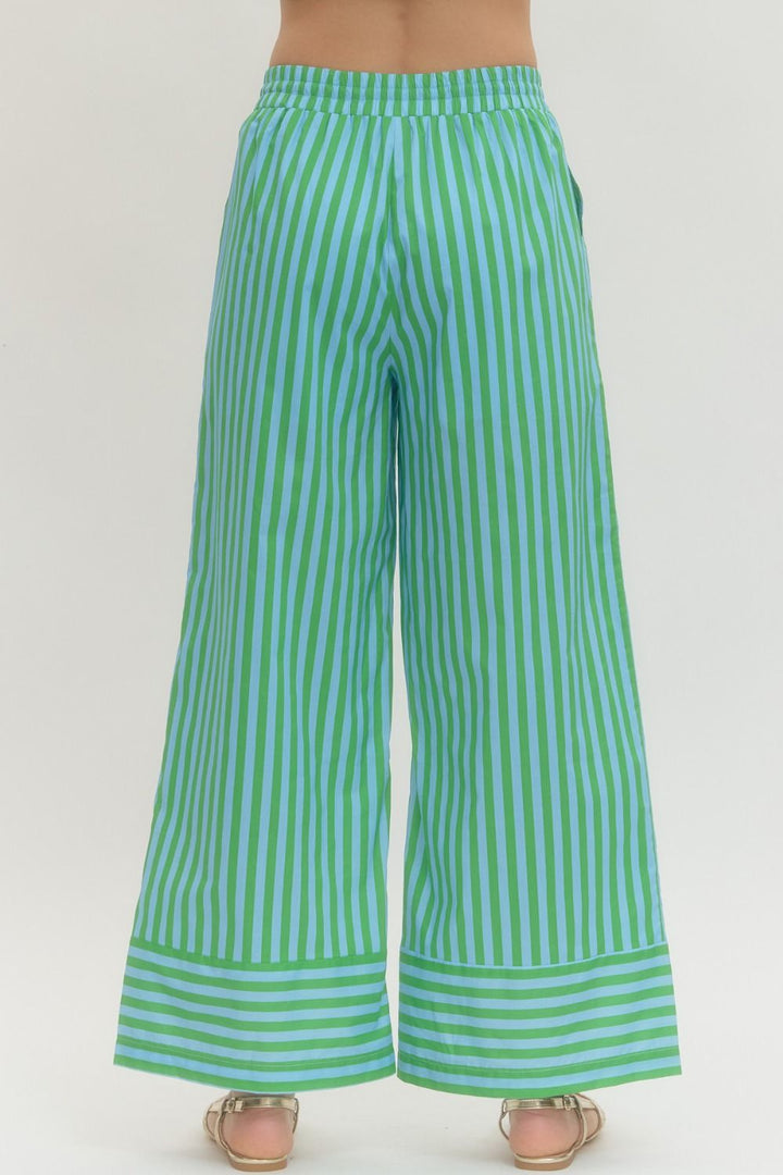 Green Cabana Striped Pants