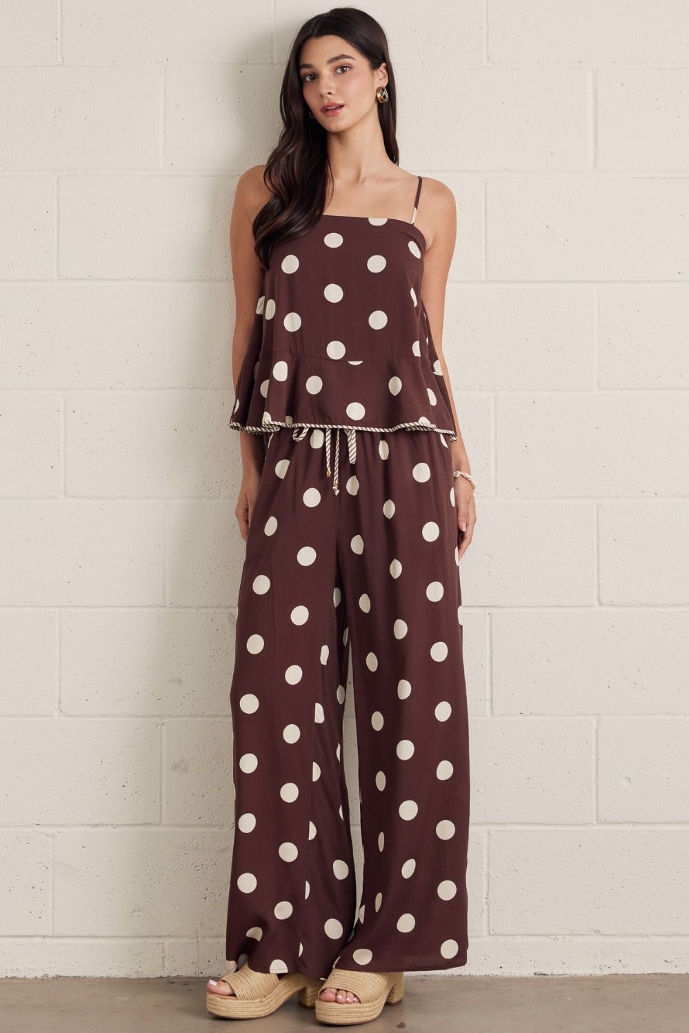 Polka Dot Wide Leg Pants