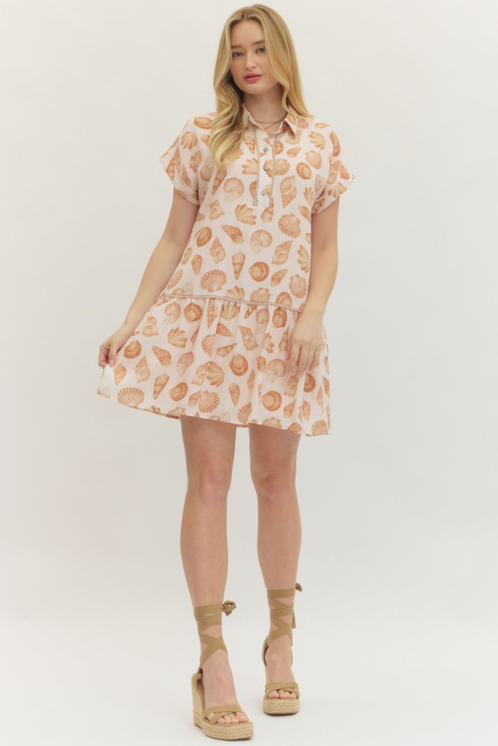 Flowy Seashell Mini Dress