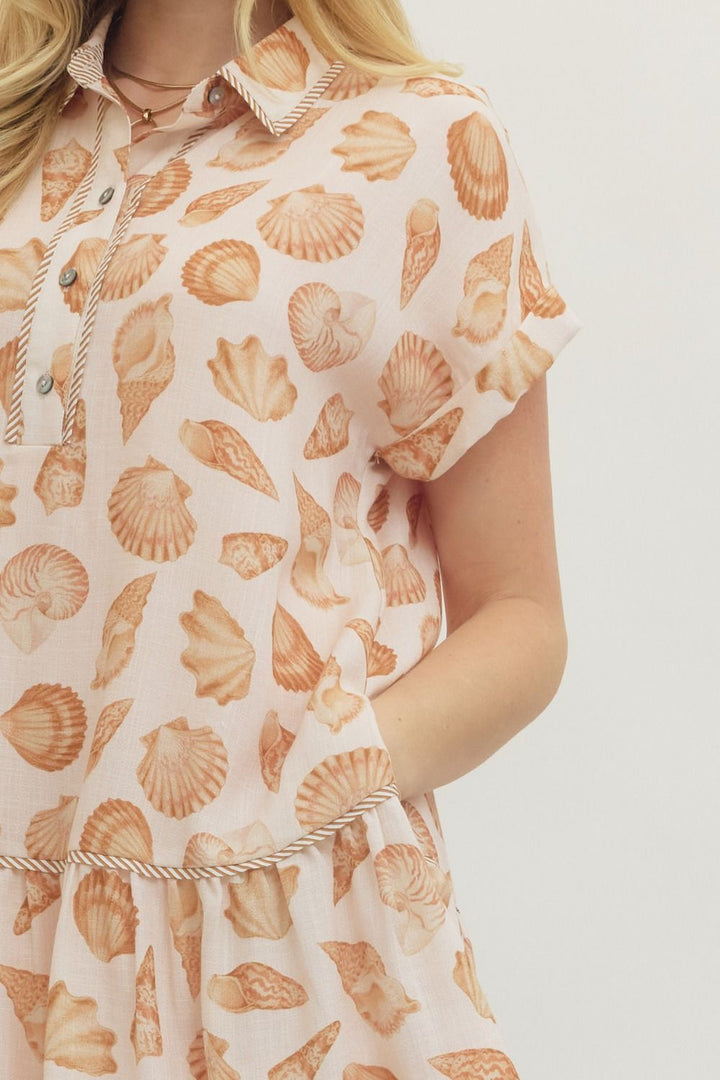 Flowy Seashell Mini Dress