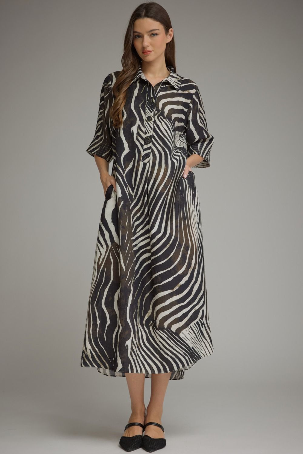 Wild Side Zebra Print Maxi Dress