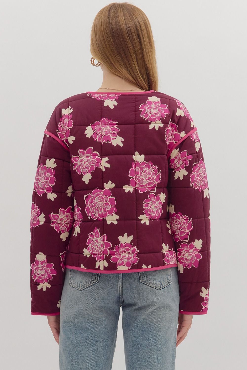 Quilted Floral Puffer Jacket