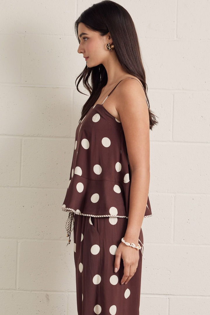 Polka Dot Flowy Tank Top