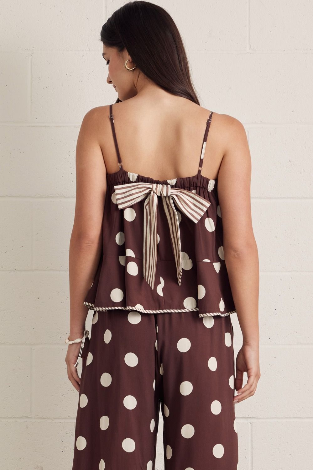 Polka Dot Flowy Tank Top