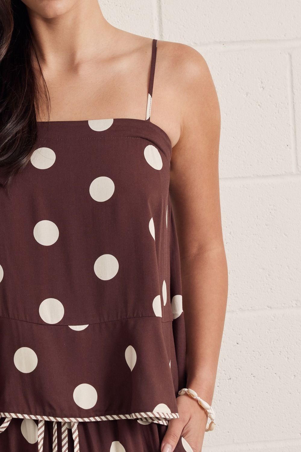 Polka Dot Flowy Tank Top