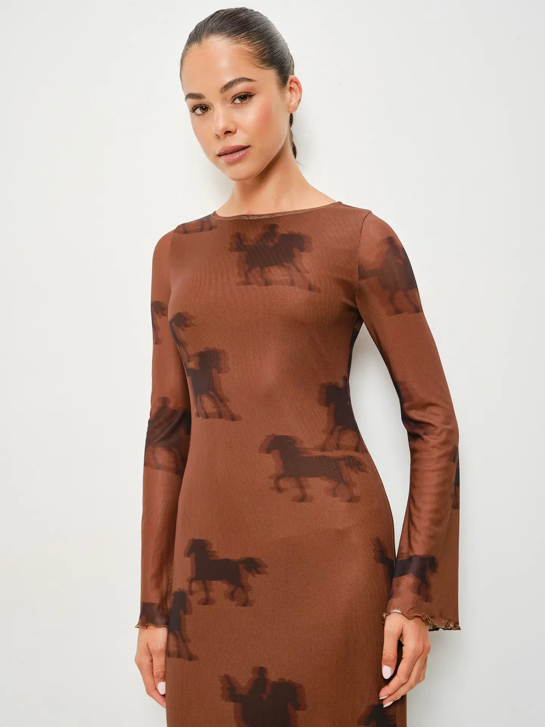 Roger Horse Print Mesh Dress