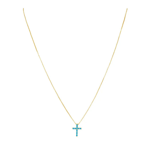 Raya Cz Cross Turquoise
