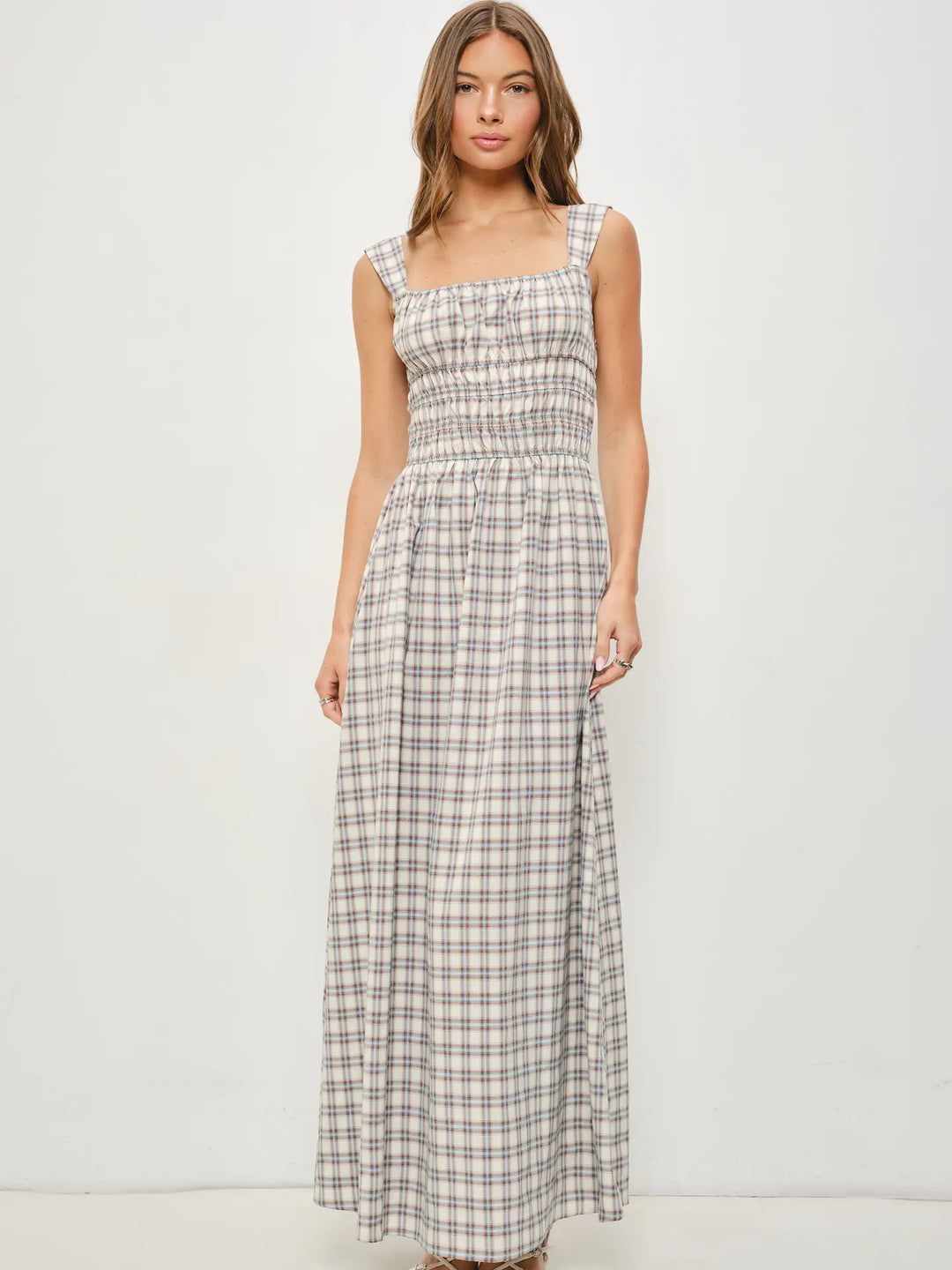 Mabel Plaid Maxi Dress